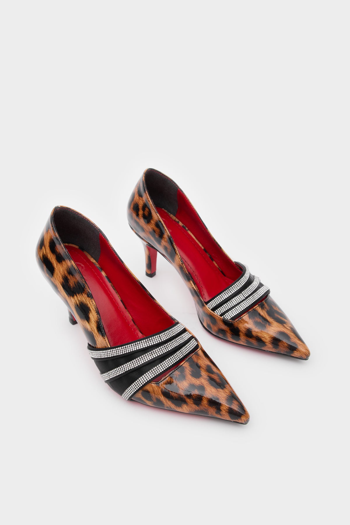 SHİNY Leopar Stiletto Ayakkabı